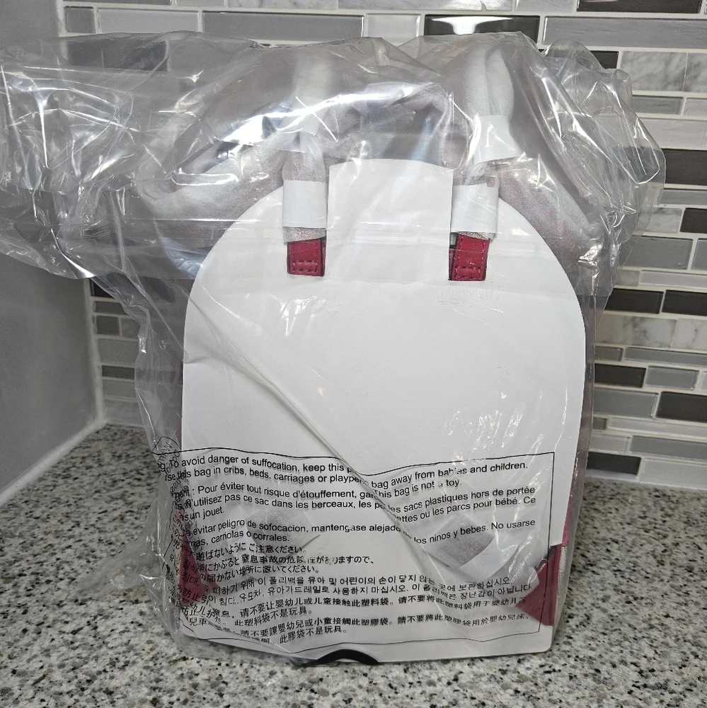 Michael kors Rhea Medium Color-Block Signature Logo Backpack (Dark Raspberry) - Picture 5 of 9